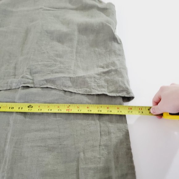 Lungo L'Arno Italy Dress Pure Linen Layered Boho Lagenlook Sage Green L - Picture 11 of 12